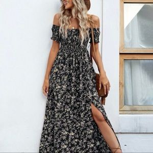 Floral Maxi Split Dress Medium